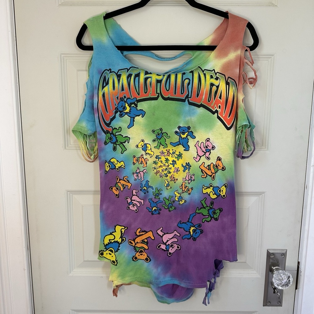 Grateful Dead Band Tie Dye Dancing Bears T-Shirt Top Women SZ XS/S